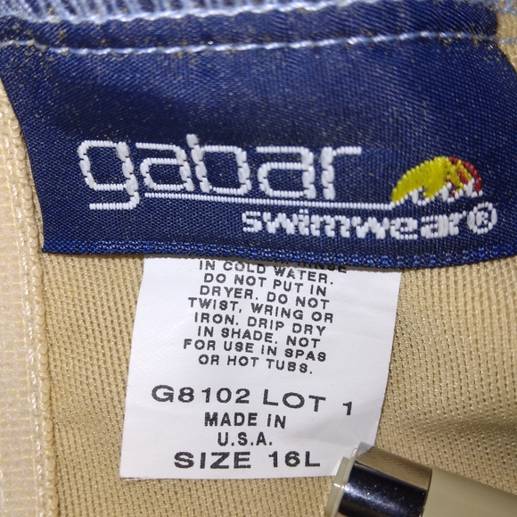 NWT GABAR Swimwear Periwinkle Plaid One Piece w/ built-in padding Size 16L - Picture 11 of 12